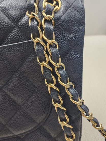 Chanel Black Caviar Classic Jumbo Flap Bag (GHW)