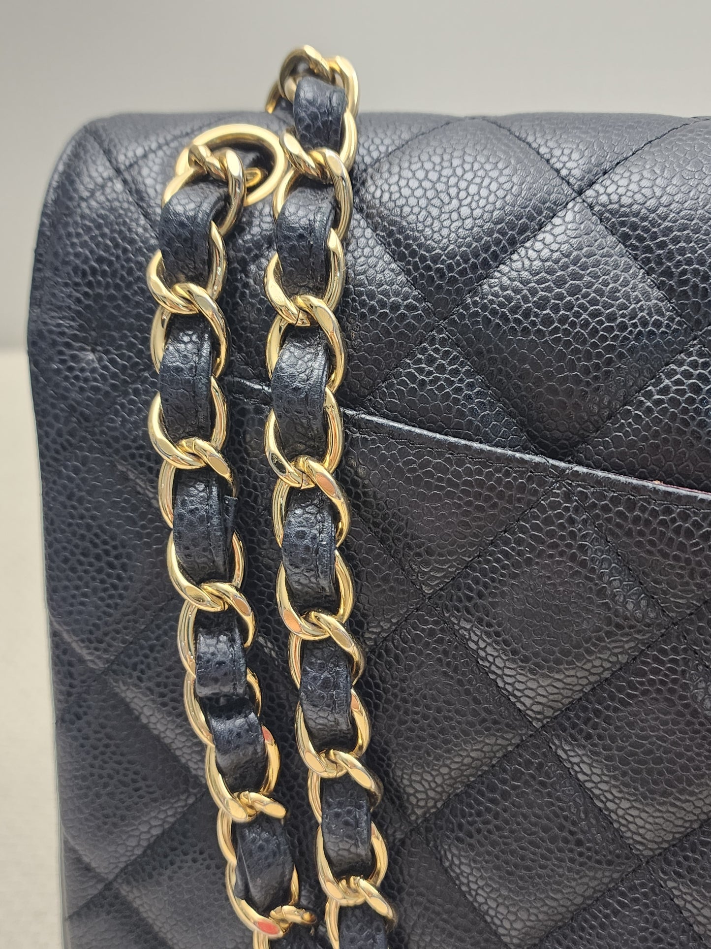 Chanel Black Caviar Classic Jumbo Flap Bag (GHW)