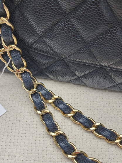 Chanel Black Caviar Classic Jumbo Flap Bag (GHW)