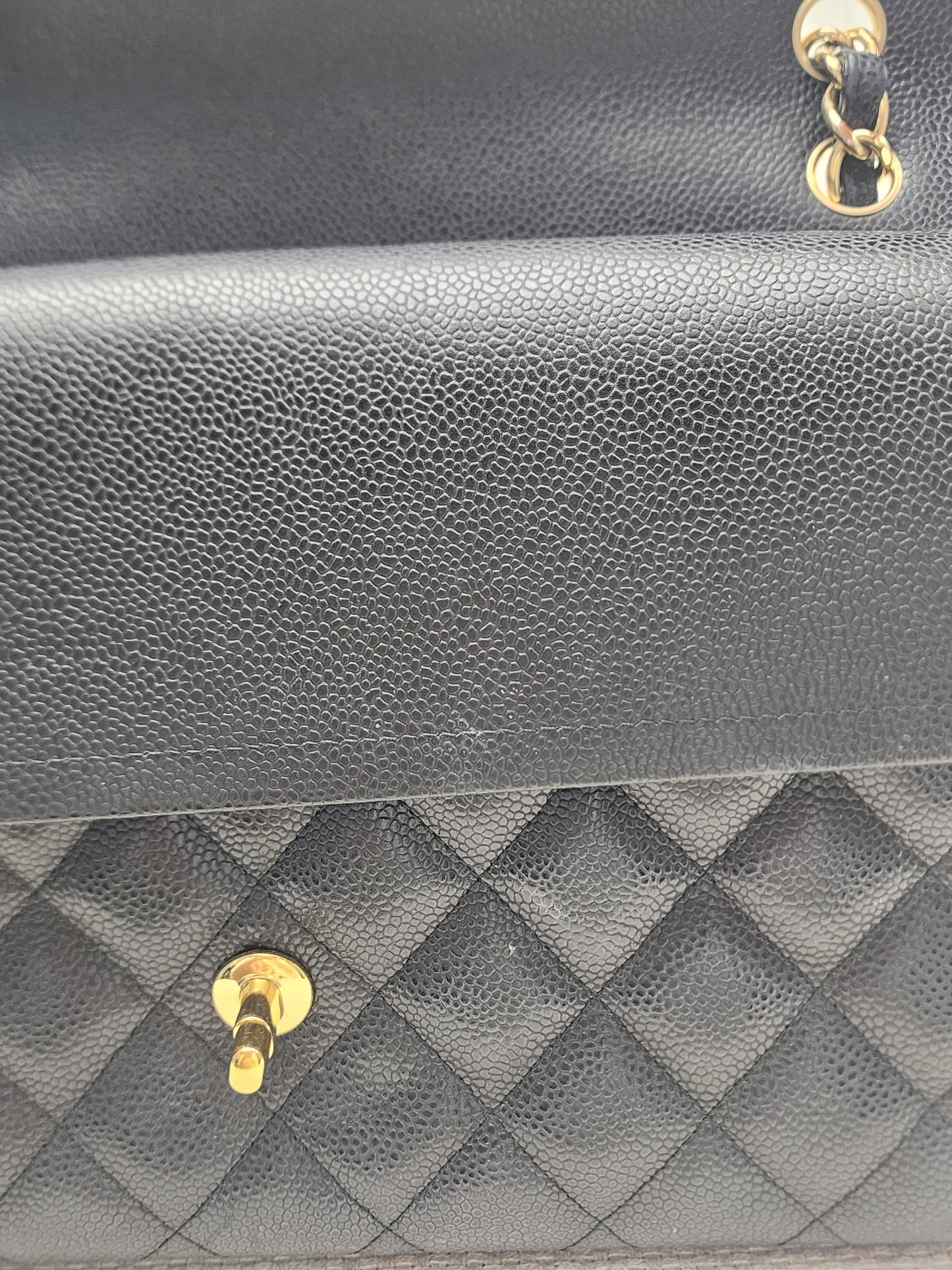 Chanel Black Caviar Classic Jumbo Flap Bag (GHW)