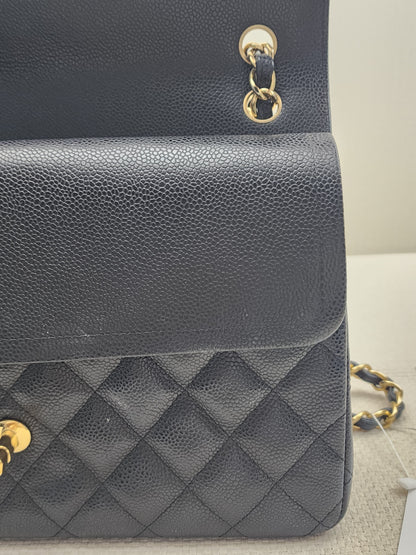 Chanel Black Caviar Classic Jumbo Flap Bag (GHW)