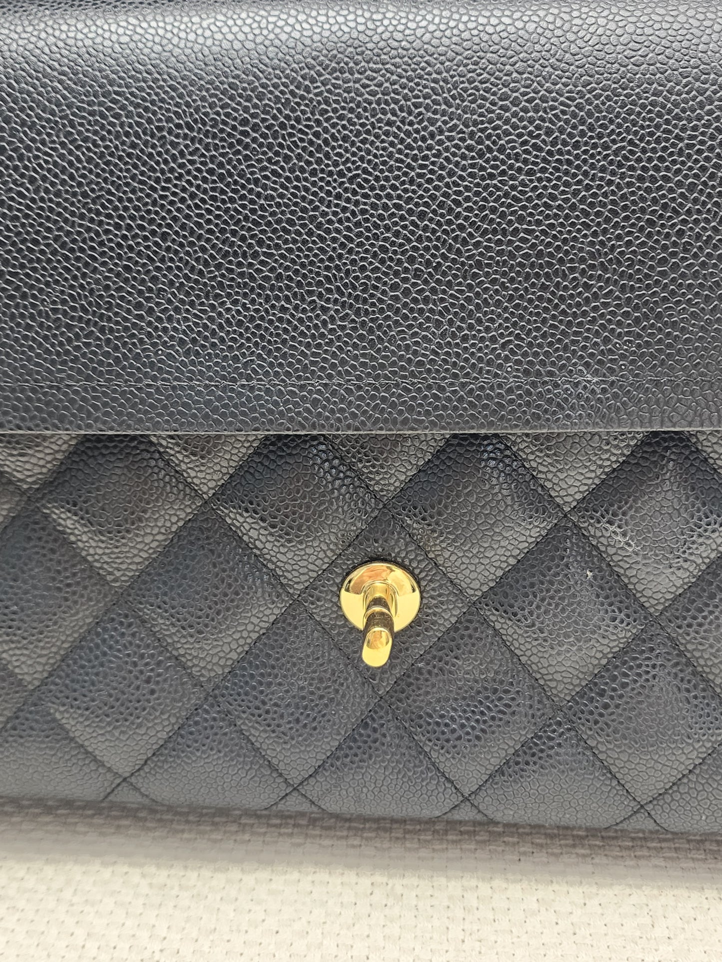 Chanel Black Caviar Classic Jumbo Flap Bag (GHW)