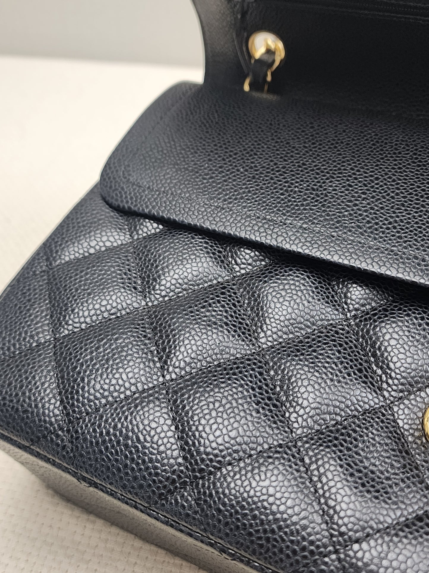 Chanel Black Caviar Classic Jumbo Flap Bag (GHW)