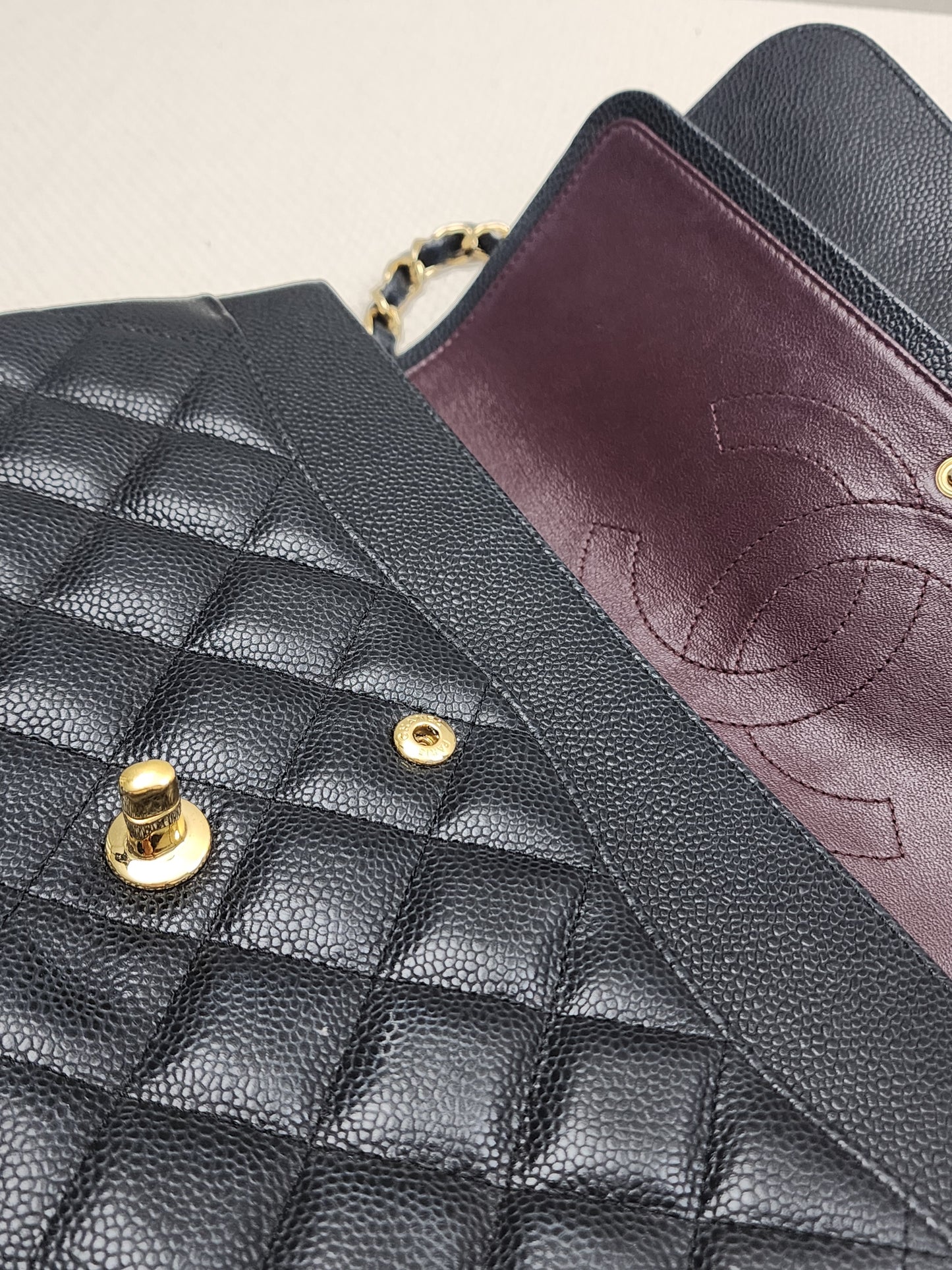 Chanel Black Caviar Classic Jumbo Flap Bag (GHW)