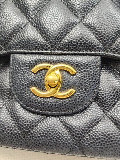 Chanel Black Caviar Classic Jumbo Flap Bag (GHW)