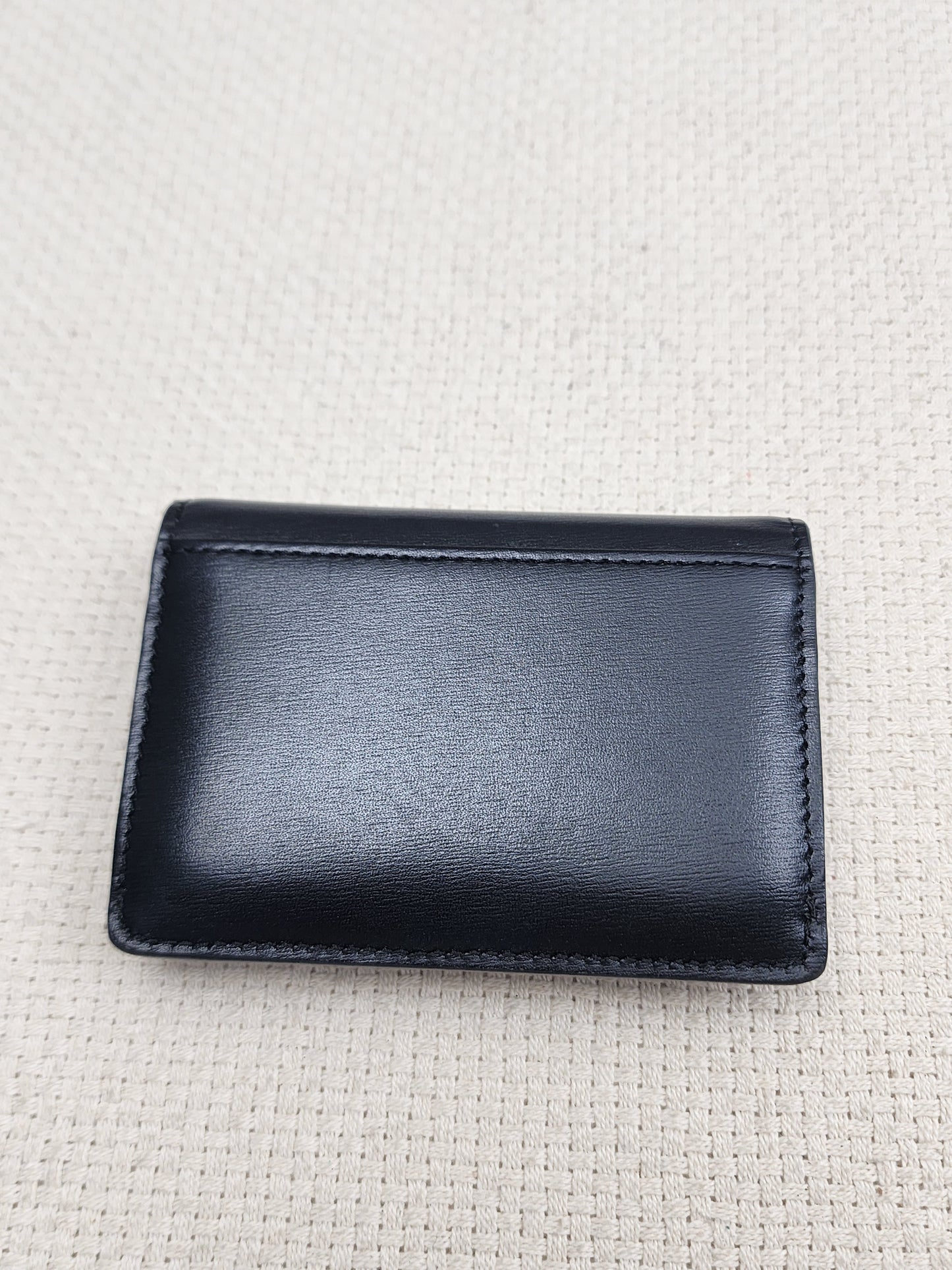 Celine Black Box Calfskin Triomphe Card Holder w Flap