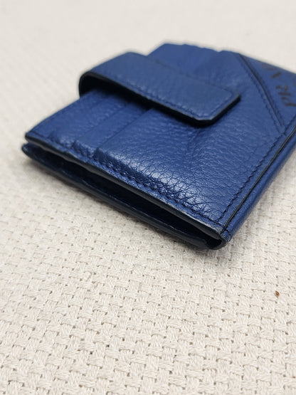 Prada Blue Calfskin Card Holder