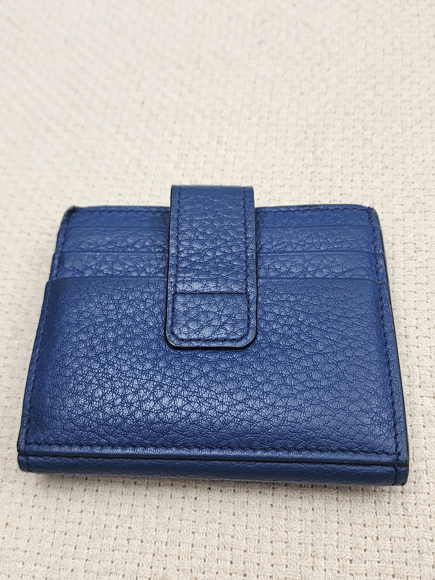 Prada Blue Calfskin Card Holder