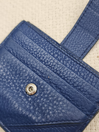 Prada Blue Calfskin Card Holder