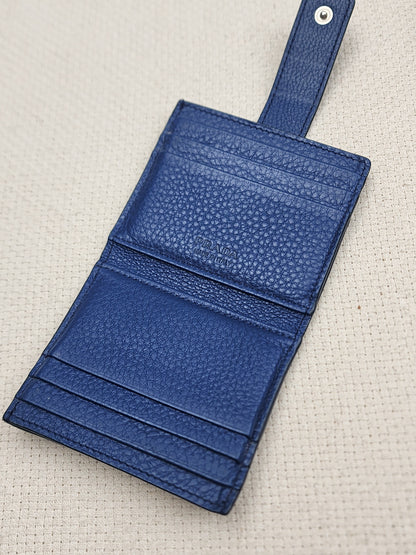Prada Blue Calfskin Card Holder