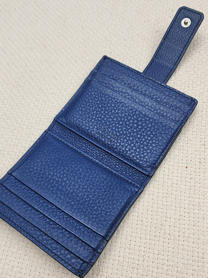 Prada Blue Calfskin Card Holder