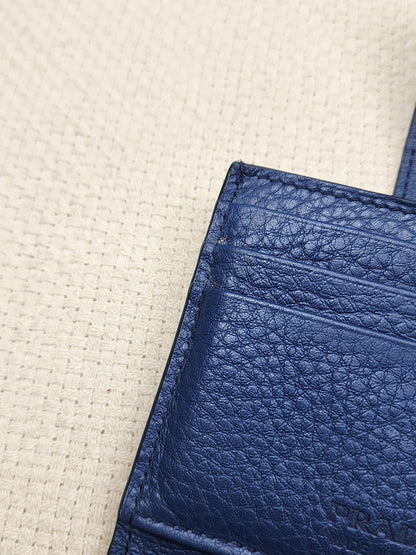 Prada Blue Calfskin Card Holder