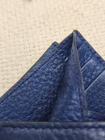 Prada Blue Calfskin Card Holder