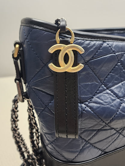 LV Blue Aged Calfskin Medium Gabrielle