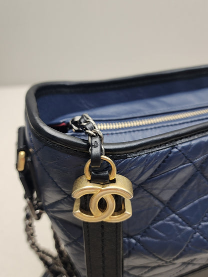LV Blue Aged Calfskin Medium Gabrielle