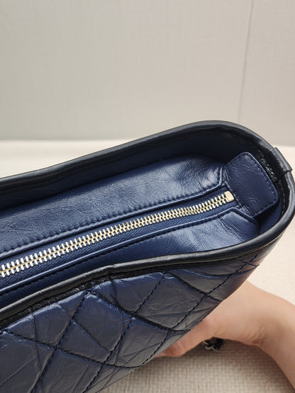 LV Blue Aged Calfskin Medium Gabrielle