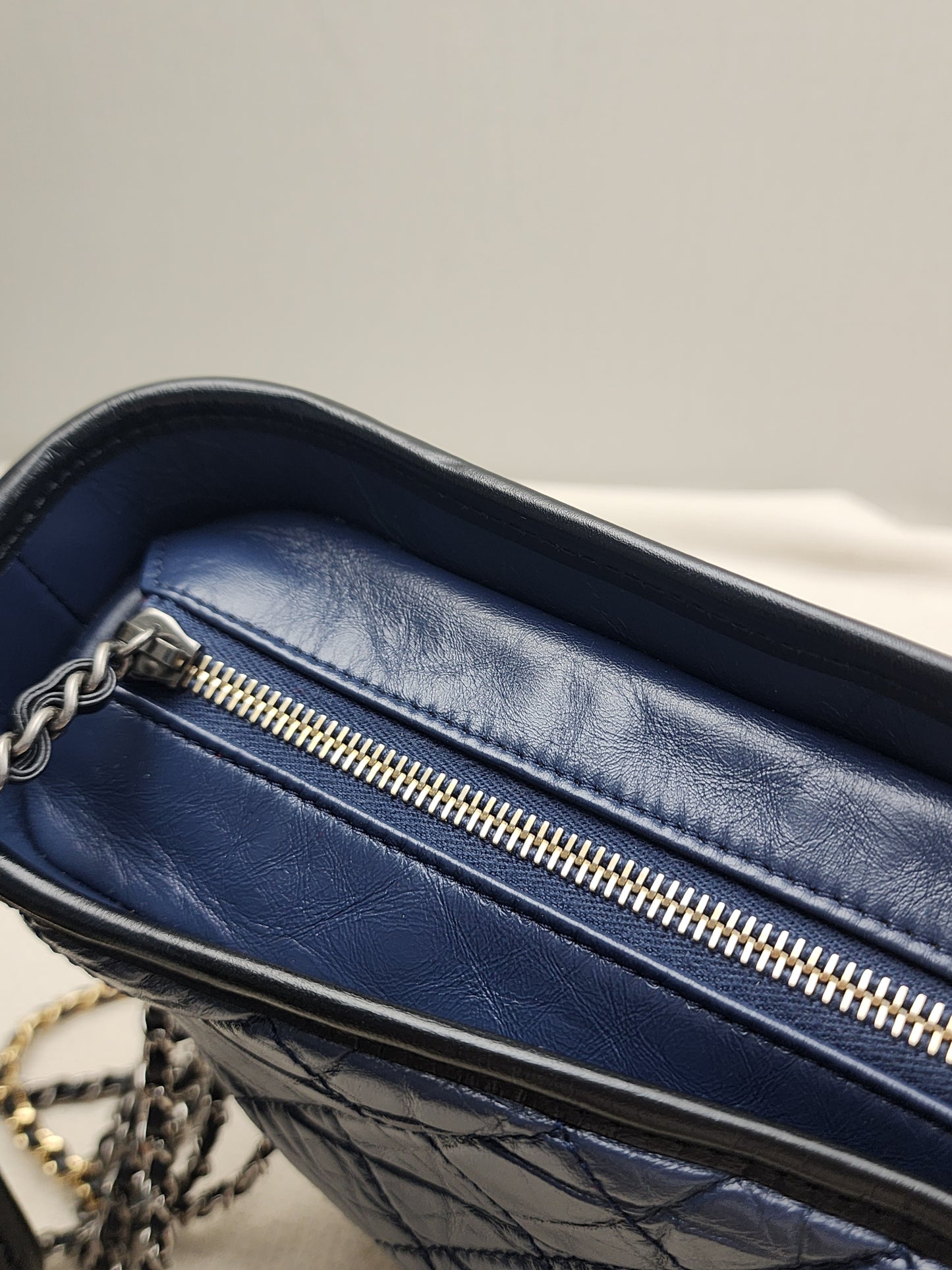 LV Blue Aged Calfskin Medium Gabrielle