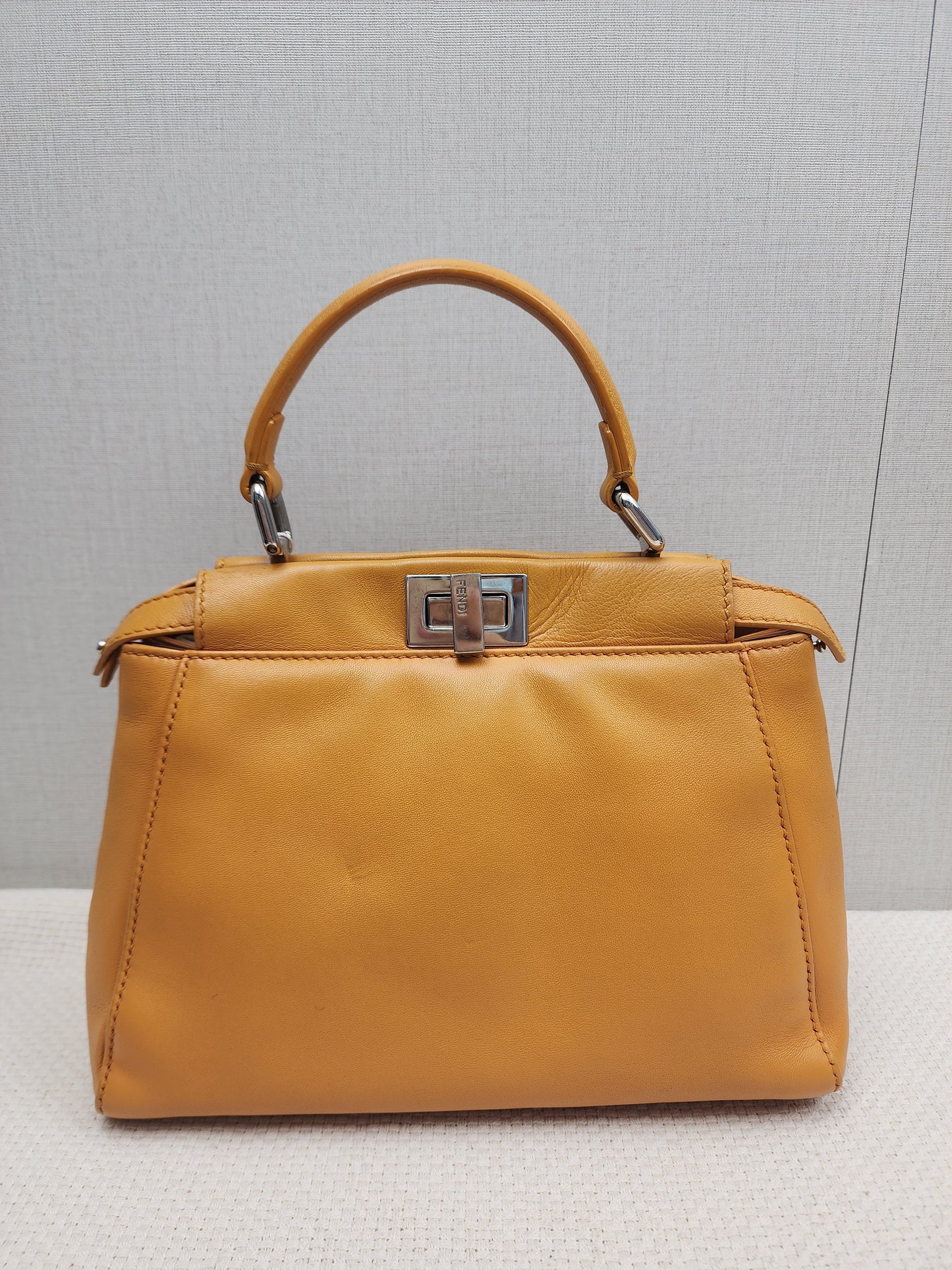 Fendi Caramel Brown Calfskin Mini Peekaboo