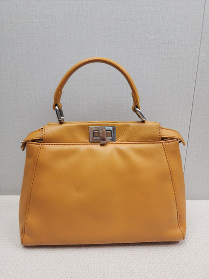 Fendi Caramel Brown Calfskin Mini Peekaboo