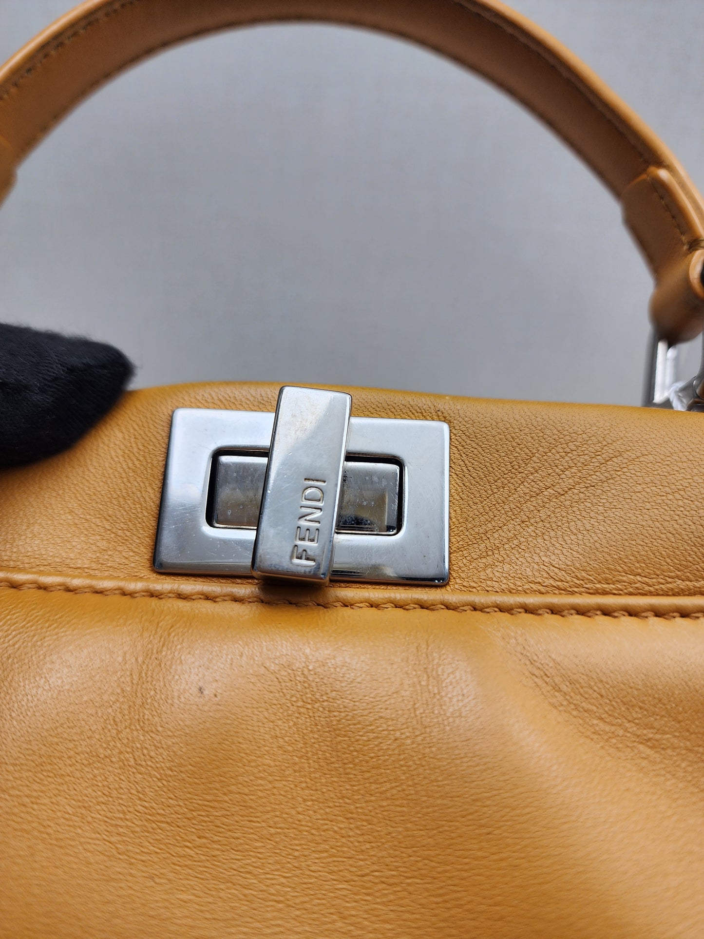 Fendi Caramel Brown Calfskin Mini Peekaboo