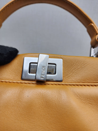 Fendi Caramel Brown Calfskin Mini Peekaboo