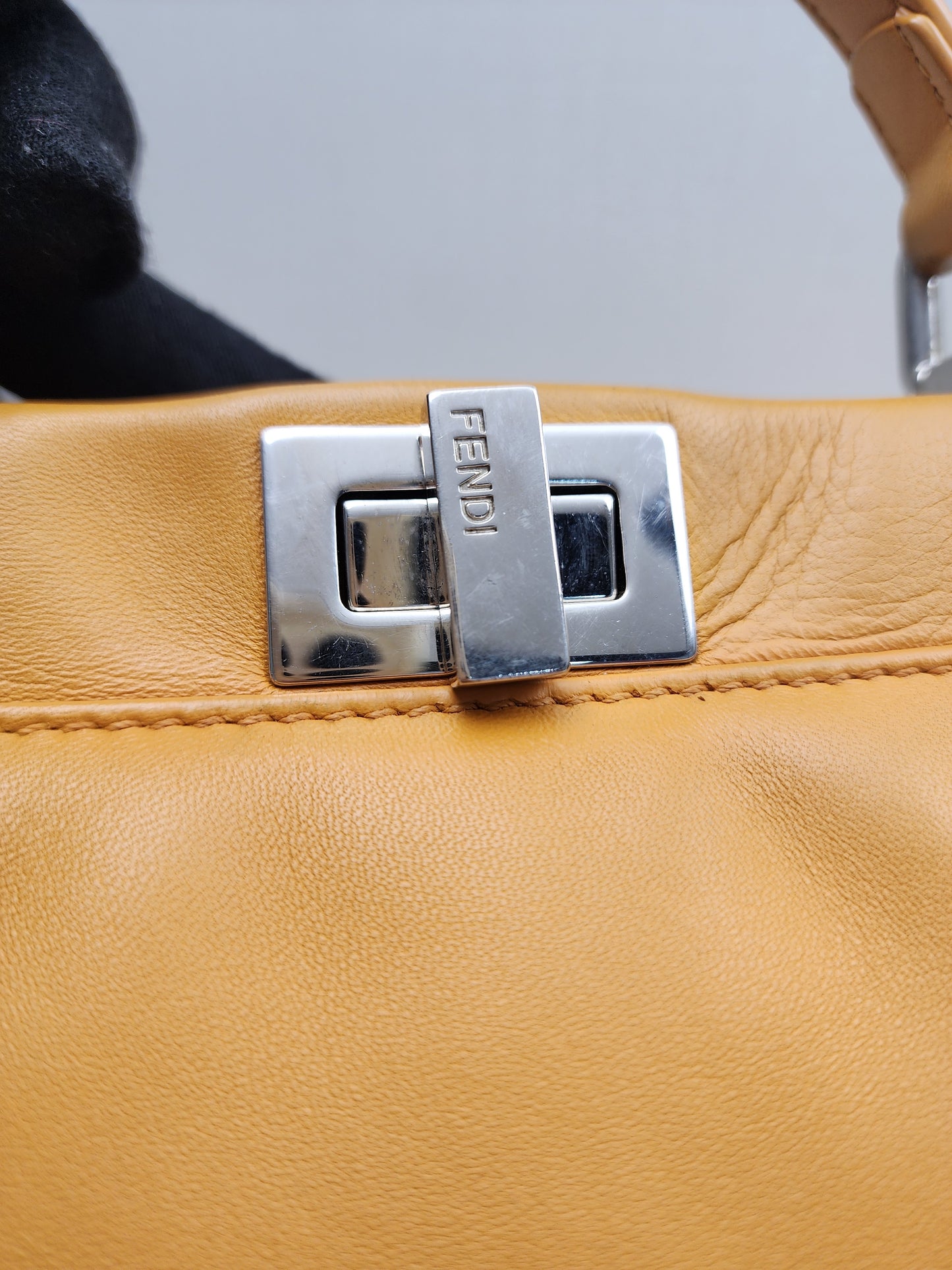 Fendi Caramel Brown Calfskin Mini Peekaboo