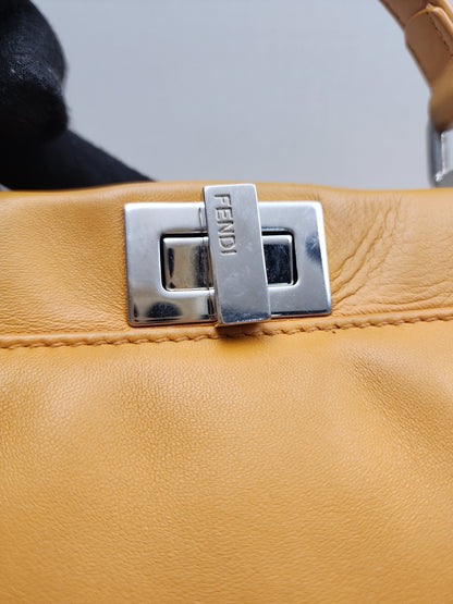 Fendi Caramel Brown Calfskin Mini Peekaboo