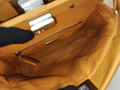 Fendi Caramel Brown Calfskin Mini Peekaboo