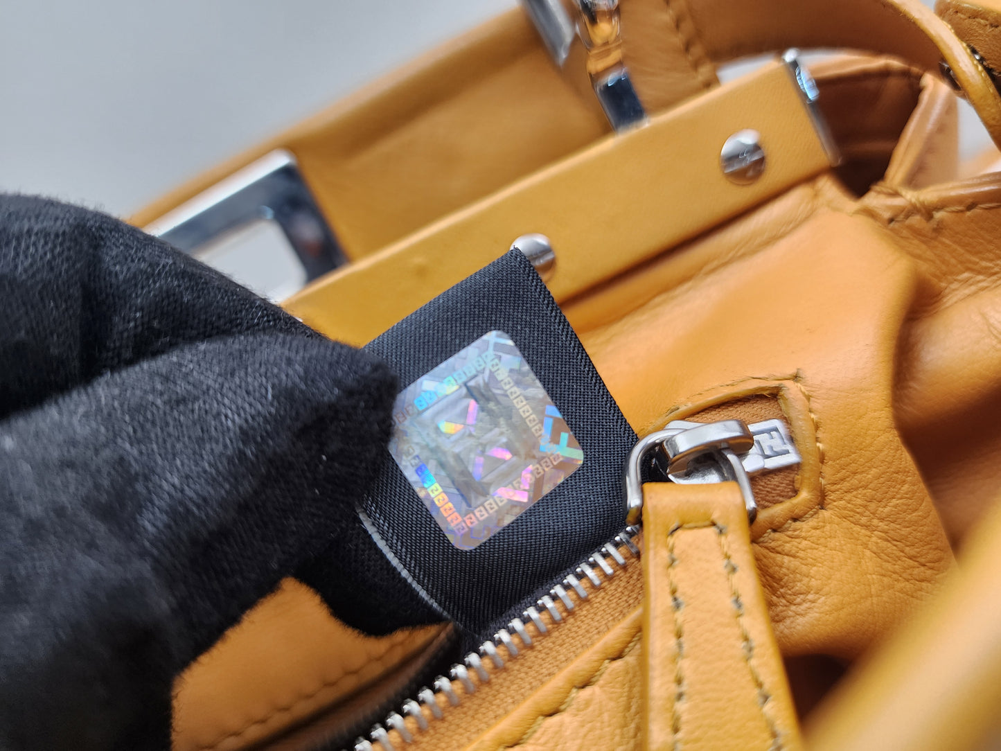 Fendi Caramel Brown Calfskin Mini Peekaboo