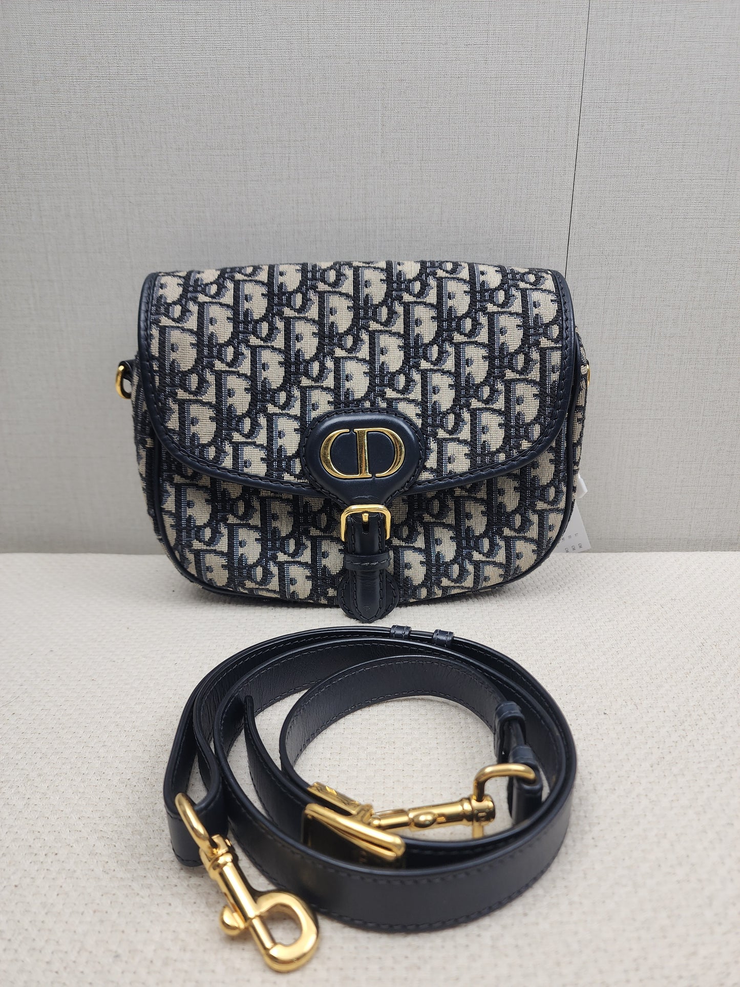 Dior Medium Blue Oblique Jacquard Bobby Bag