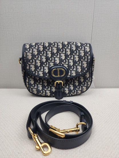 Dior Medium Blue Oblique Jacquard Bobby Bag