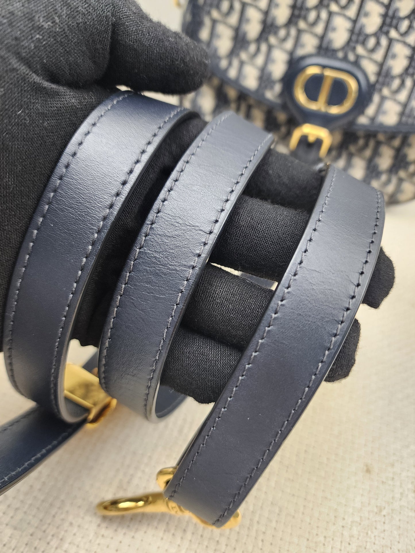Dior Medium Blue Oblique Jacquard Bobby Bag
