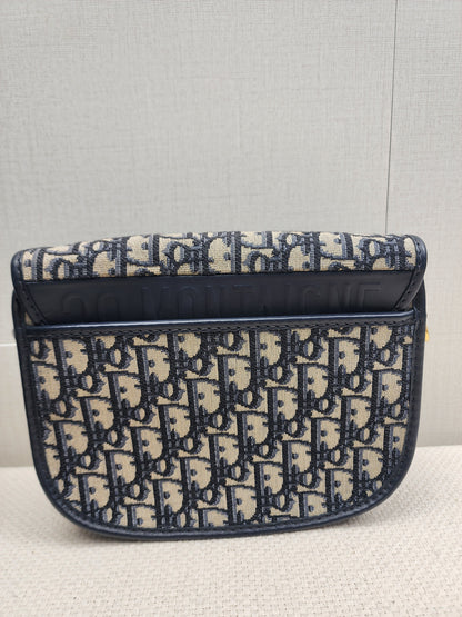 Dior Medium Blue Oblique Jacquard Bobby Bag