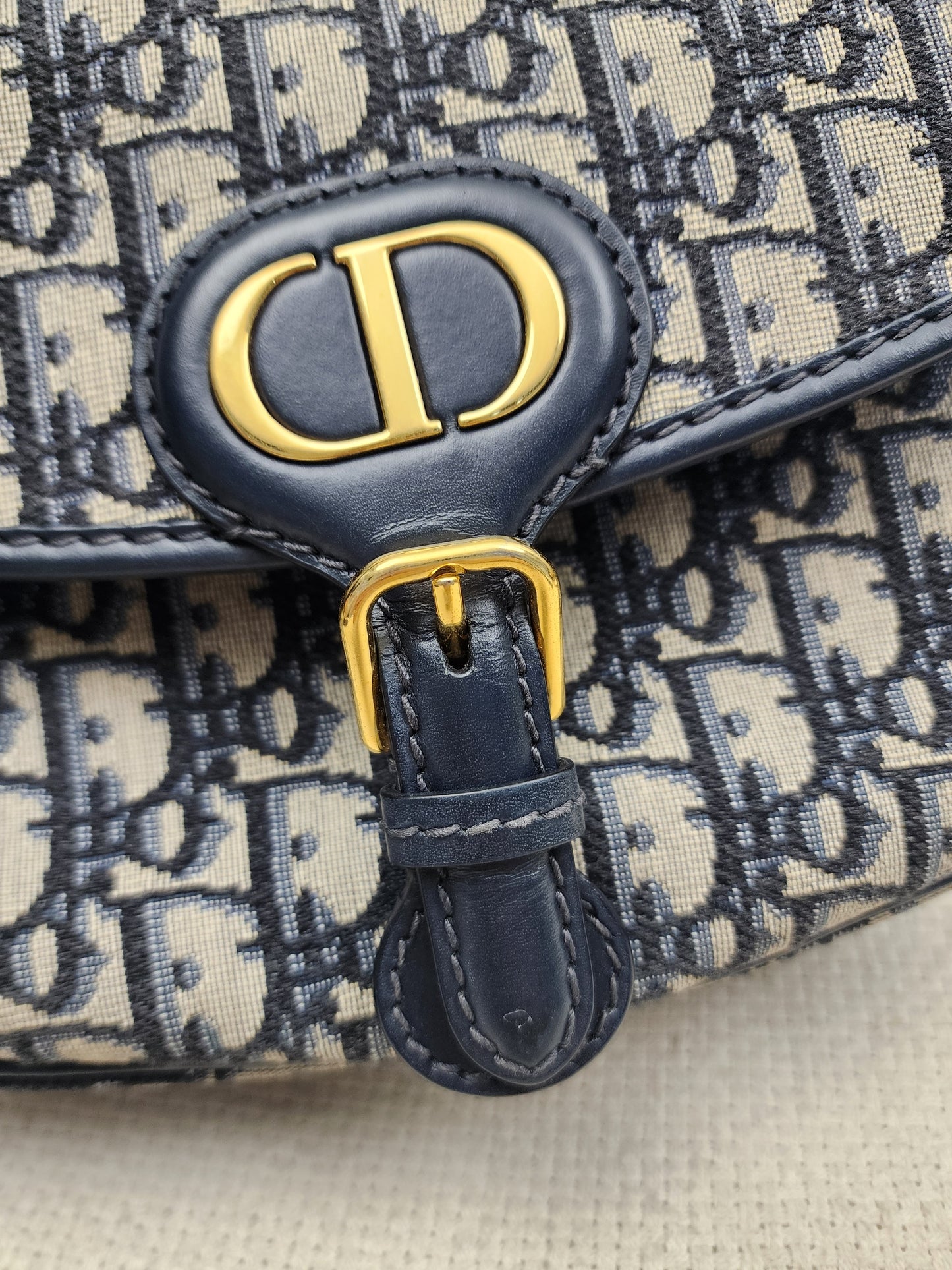 Dior Medium Blue Oblique Jacquard Bobby Bag