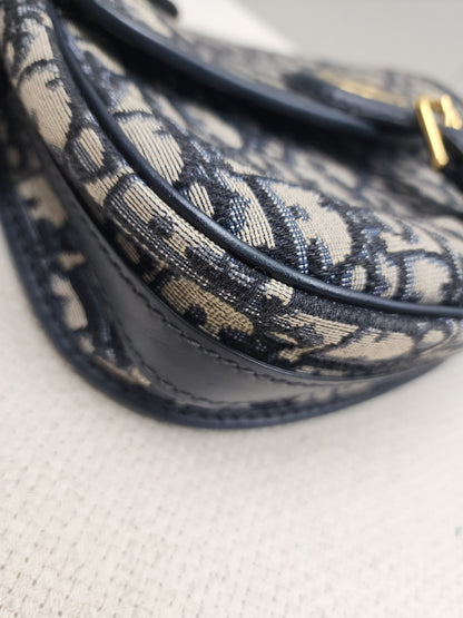 Dior Medium Blue Oblique Jacquard Bobby Bag
