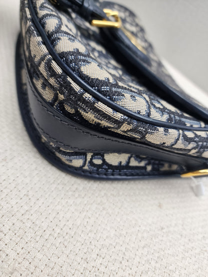 Dior Medium Blue Oblique Jacquard Bobby Bag