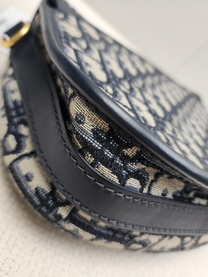 Dior Medium Blue Oblique Jacquard Bobby Bag