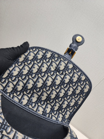 Dior Medium Blue Oblique Jacquard Bobby Bag