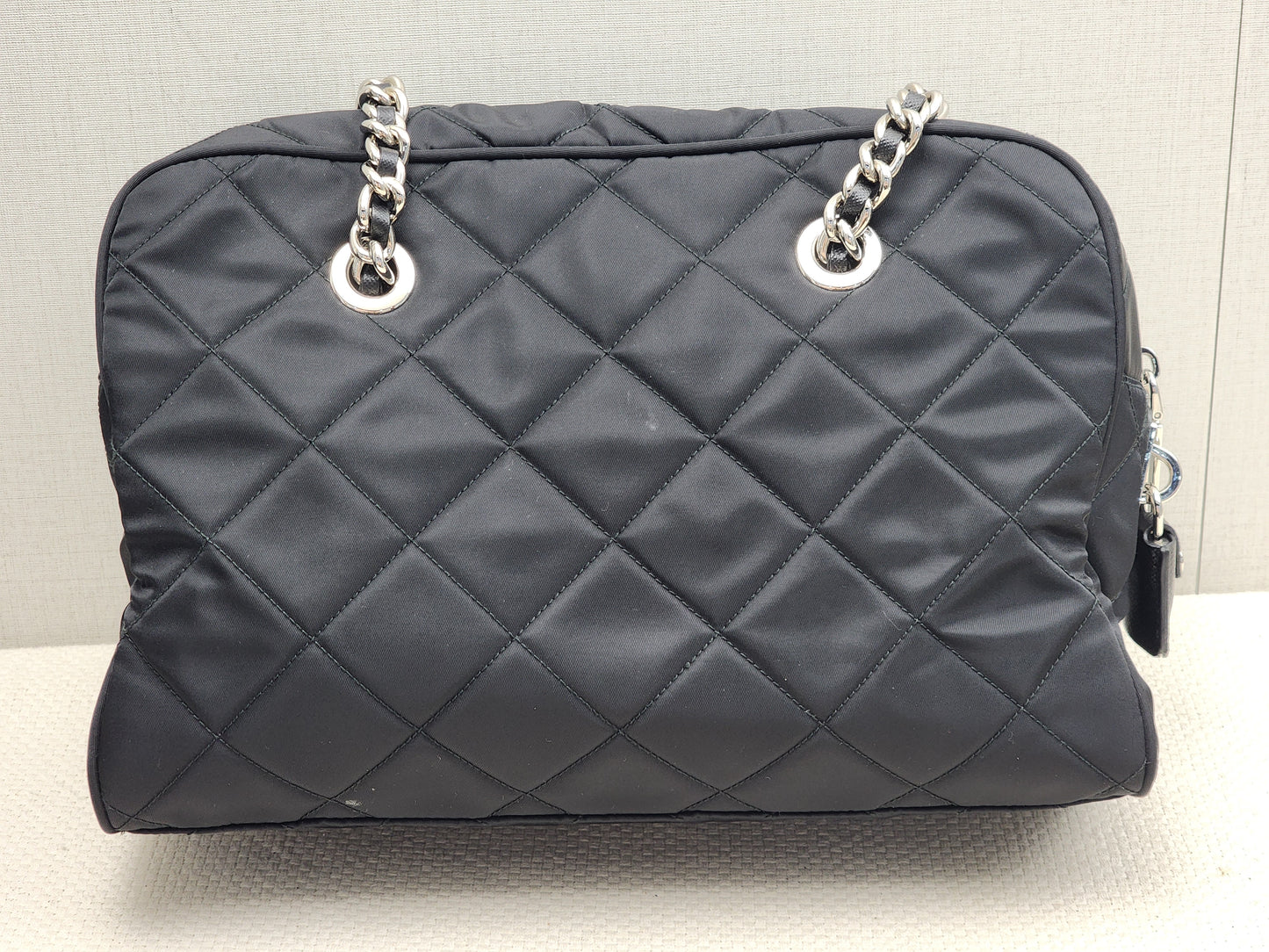 Prada Black Nylon Tessuto Bauletto Shoulder Bag