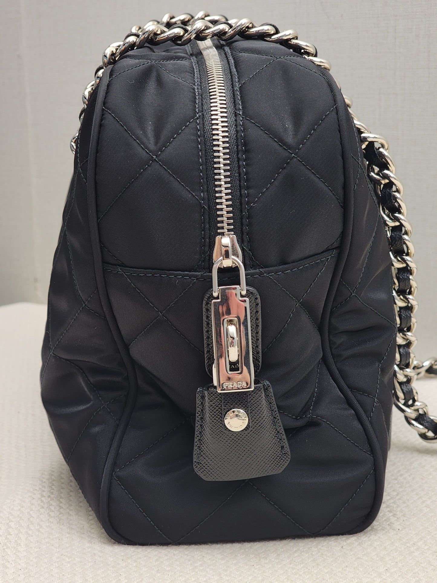 Prada Black Nylon Tessuto Bauletto Shoulder Bag