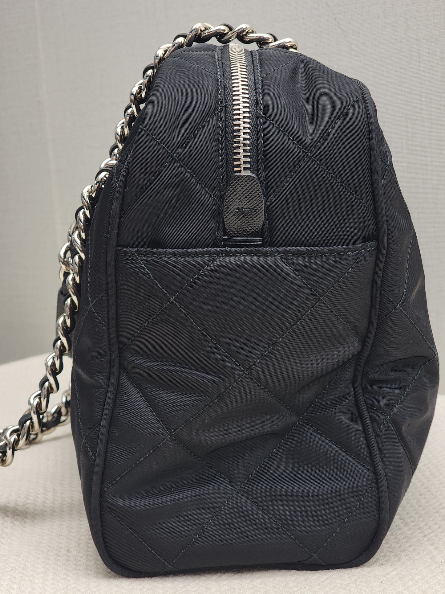 Prada Black Nylon Tessuto Bauletto Shoulder Bag