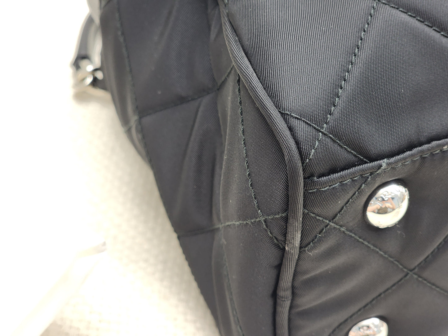 Prada Black Nylon Tessuto Bauletto Shoulder Bag