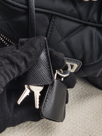 Prada Black Nylon Tessuto Bauletto Shoulder Bag