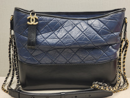 LV Blue Aged Calfskin Medium Gabrielle