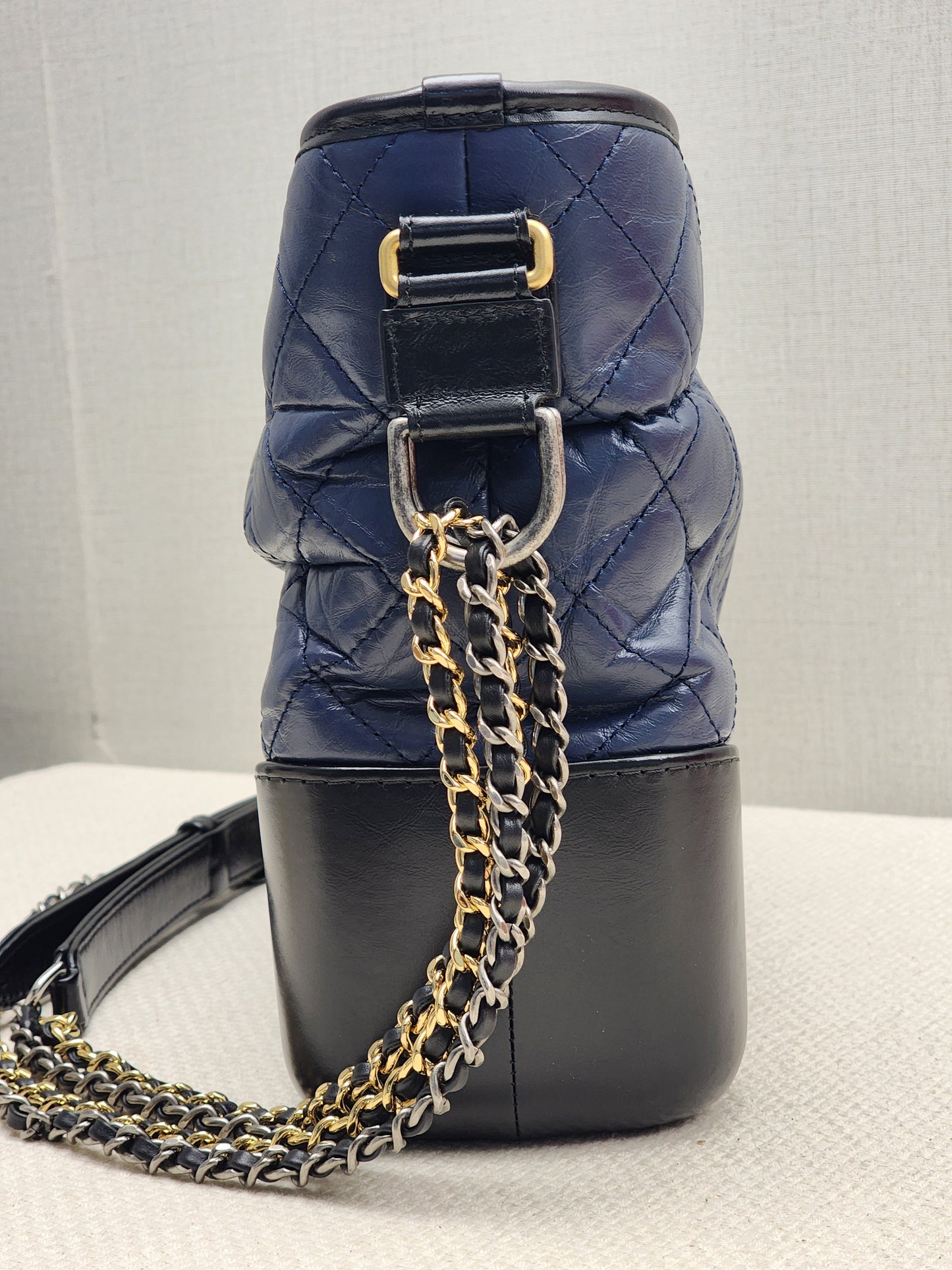 LV Blue Aged Calfskin Medium Gabrielle