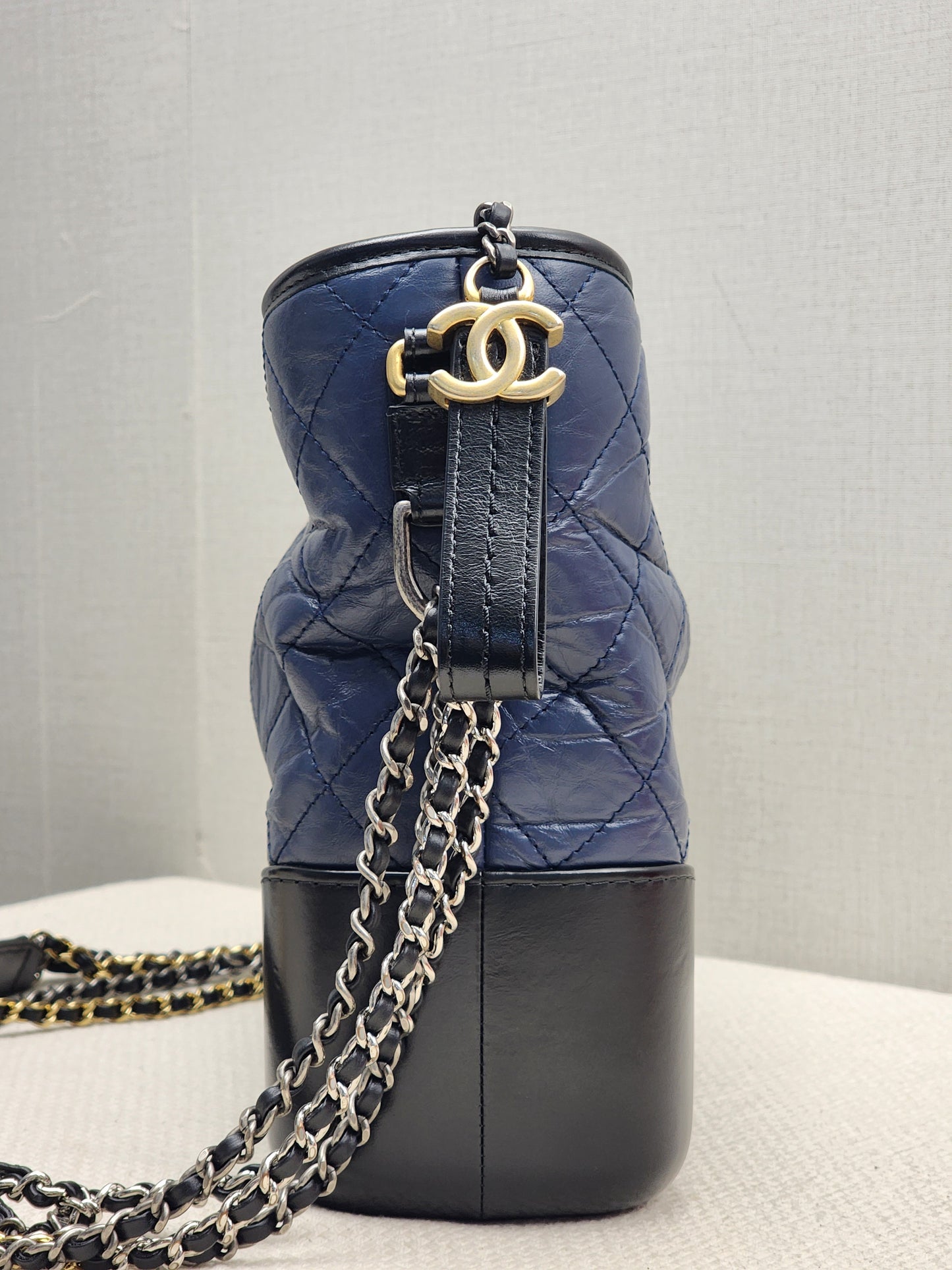 LV Blue Aged Calfskin Medium Gabrielle