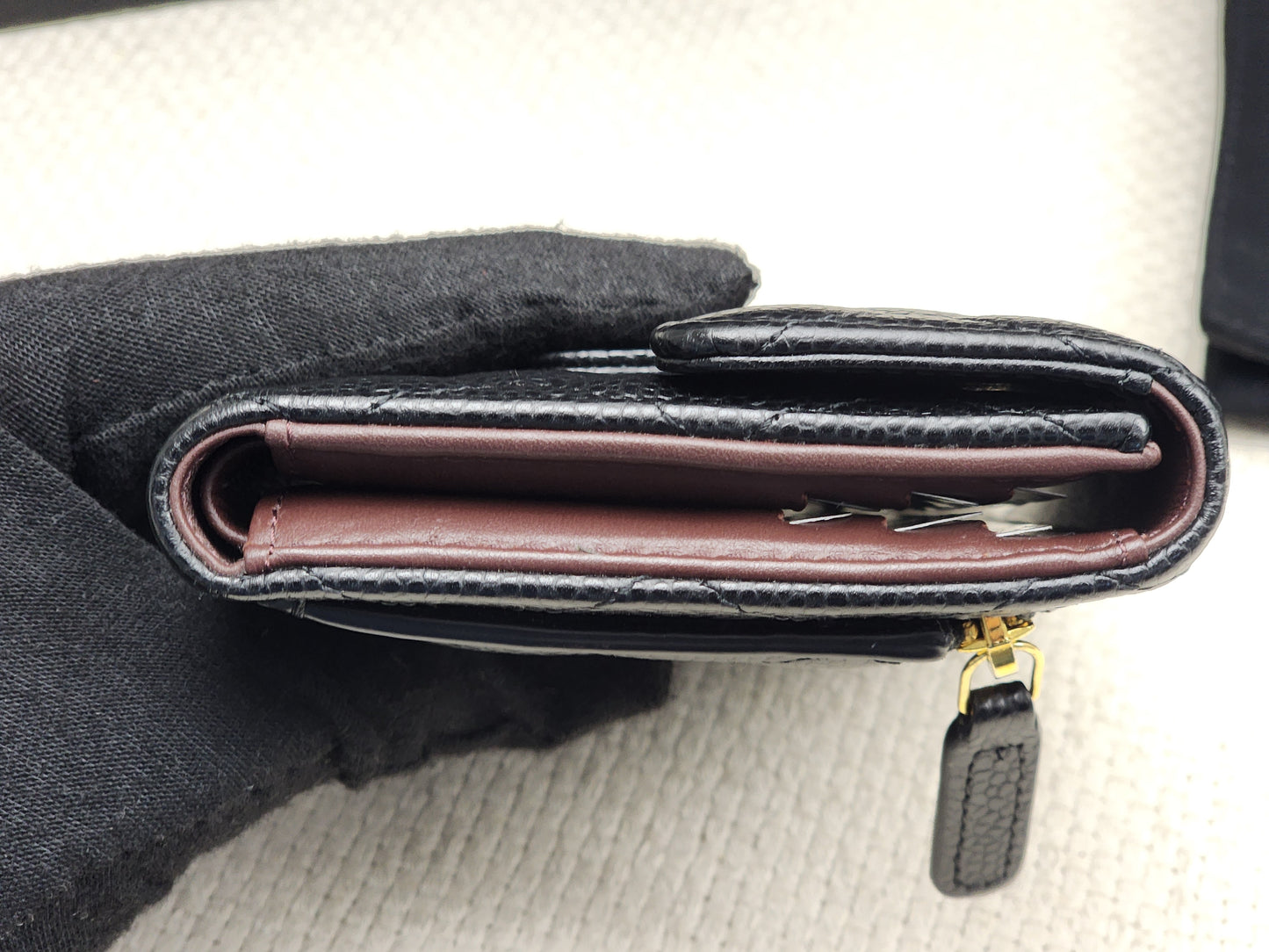 Black Caviar Classic Small Flap Wallet (LGHW)