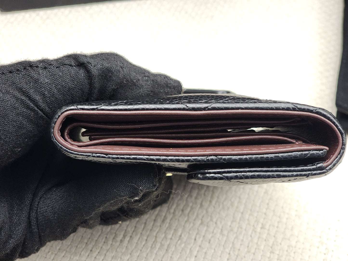 Black Caviar Classic Small Flap Wallet (LGHW)