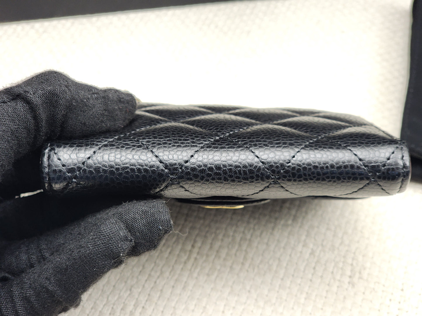 Black Caviar Classic Small Flap Wallet (LGHW)