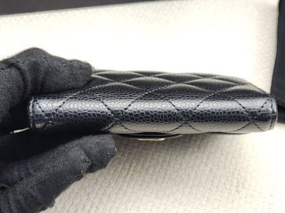 Black Caviar Classic Small Flap Wallet (LGHW)
